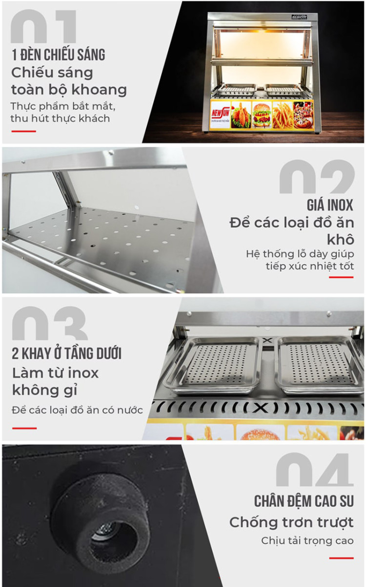 Tủ giữ nóng thức ăn Newsun NS-HW-2x2 - Hàng chính hãng