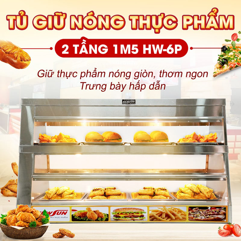 Tủ giữ nóng thực phẩm Newsun HW-6P - Hàng chính hãng