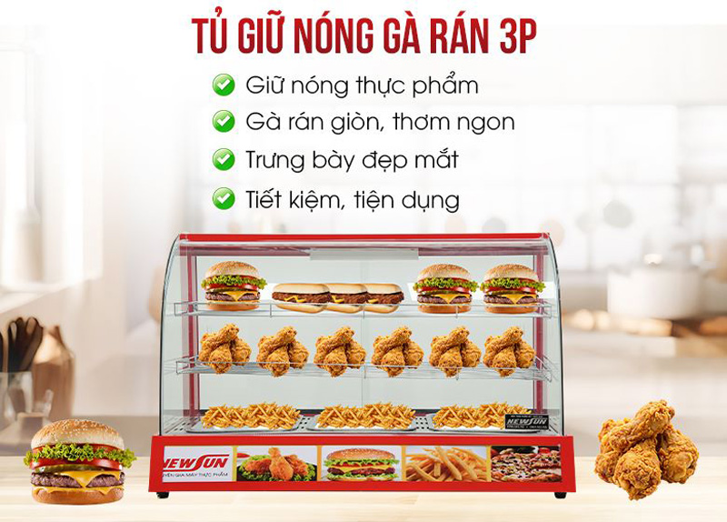Tủ giữ nóng thực phẩm Newsun NS-HW-3P - Hàng chính hãng