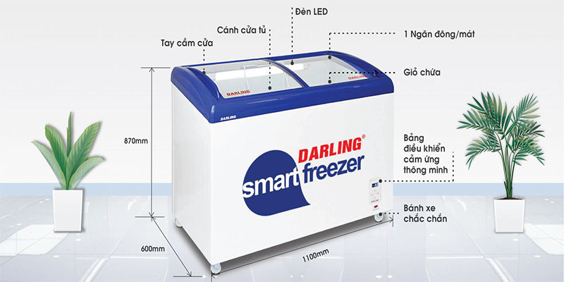 Tủ kem thông minh Darling DMF-3079ASK - Hàng chính hãng