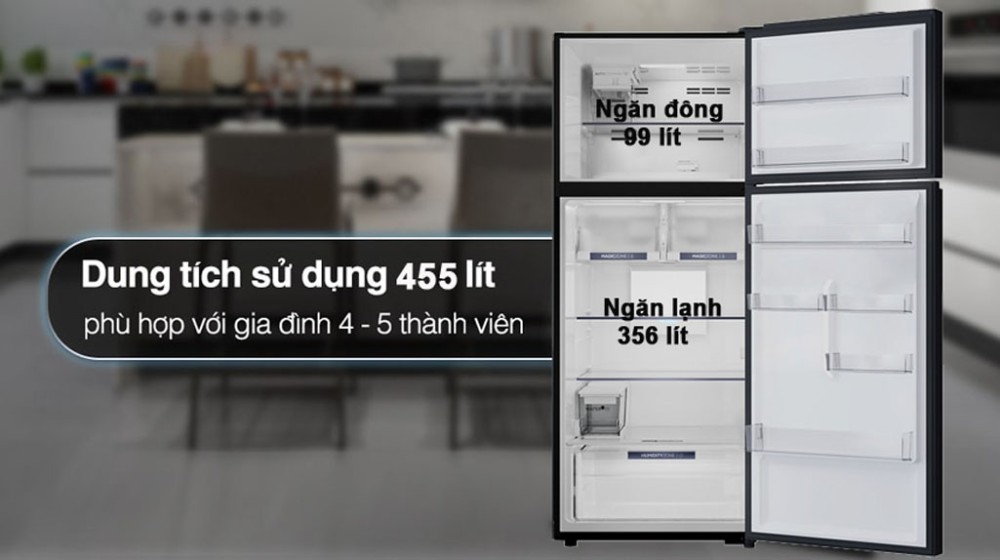 Tủ lạnh Aqua inverter 455 lít AQR-TA518FA(GL)U1 - Hàng chính hãng