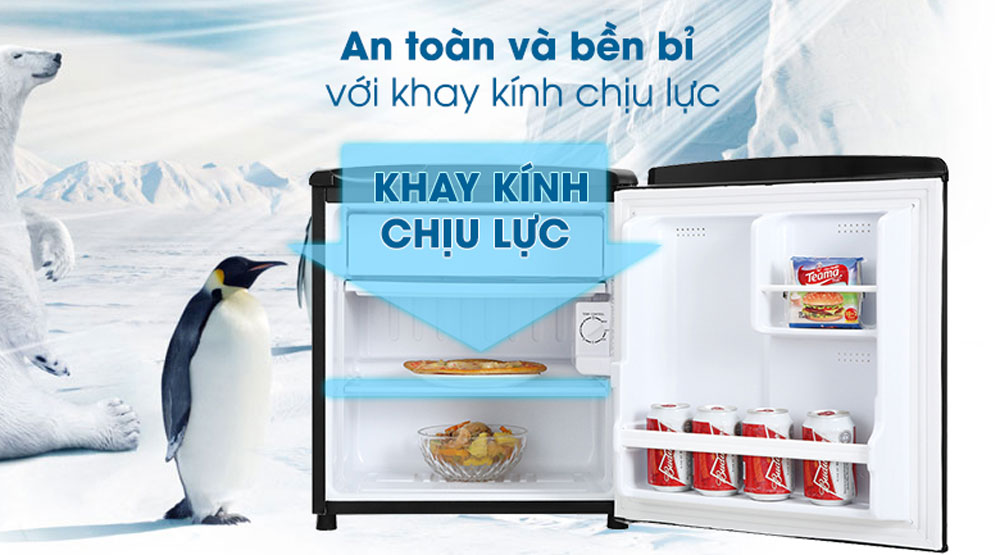 Tủ lạnh Aqua 50 lít AQR-D59FA(BS) - Hàng chính hãng