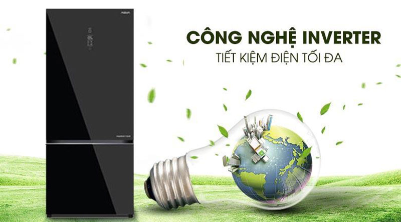 Tủ lạnh Aqua Inverter AQR-I298EB-BS 260 lít tiết kiệm điện