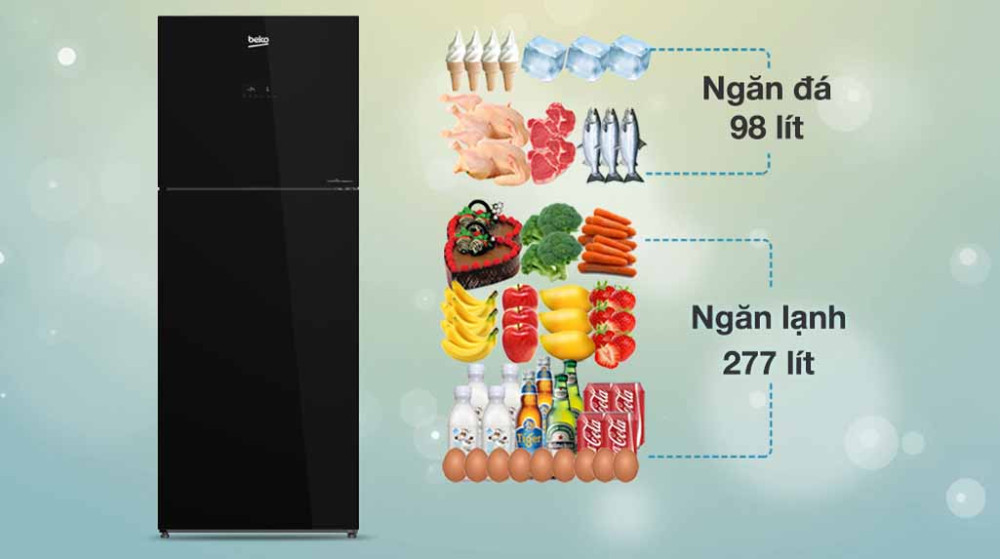 Tủ lạnh Beko inverter 375 lít RDNT401E50VZHFSGB - Hàng chính hãng