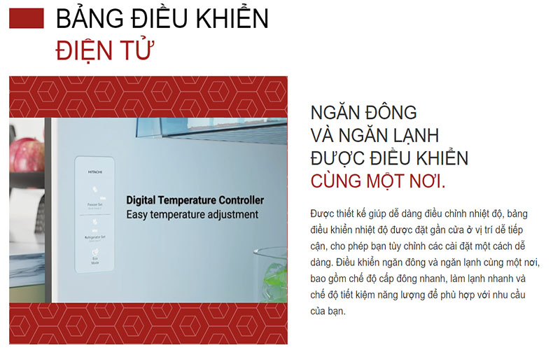 Tủ lạnh Hitachi HRTN6443SGBKVN - Hàng chính hãng