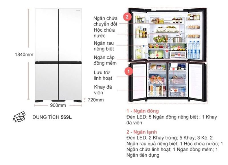 Tủ lạnh Hitachi Inverter R-WB640VGV0X MGW - Hàng chính hãng