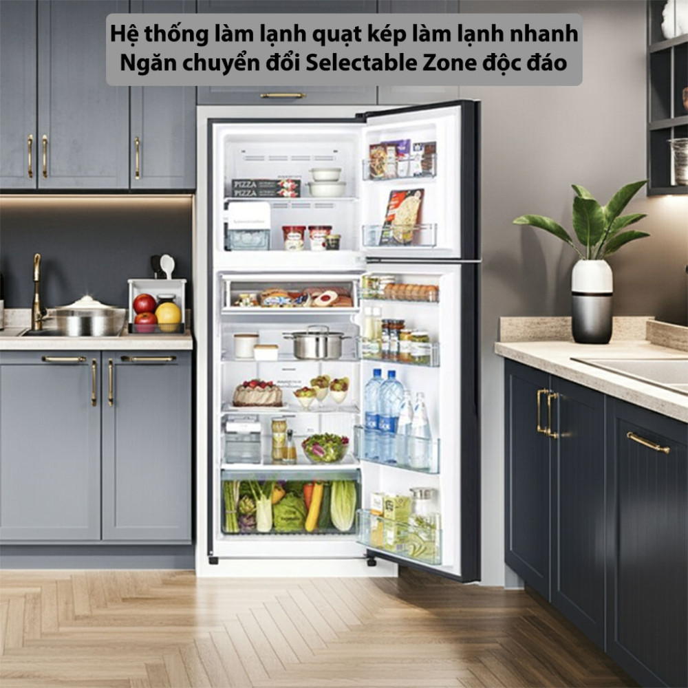 Tủ lạnh Hitachi Inverter 390 lít R-FVY510PGV0-GBK - Hàng chính hãng