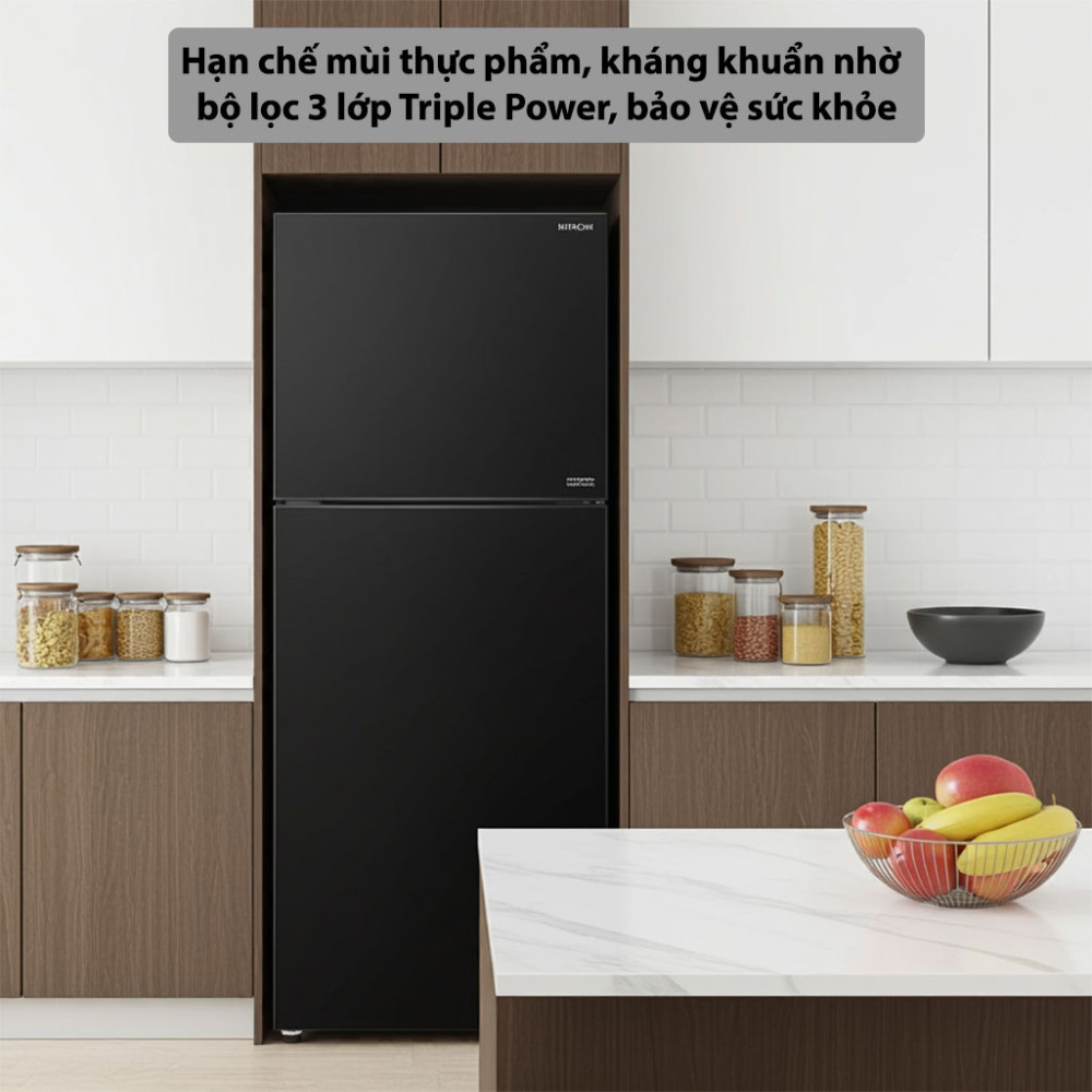 Tủ lạnh Hitachi Inverter 390 lít R-FVY510PGV0-GBK - Hàng chính hãng