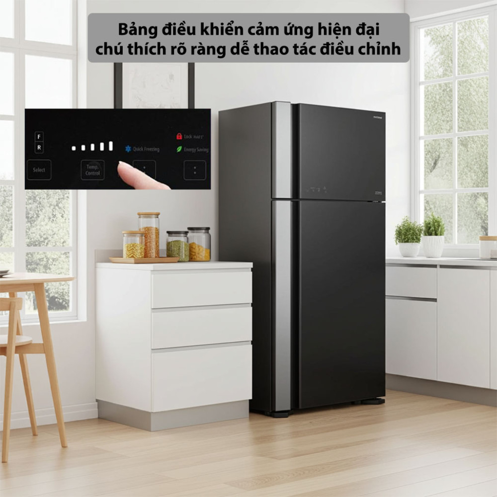 Tủ lạnh Hitachi Inverter 550 lít R-FG690PGV7X(GBK) bảng điều khiển cảm ứng hiện đại, dễ sử dụng