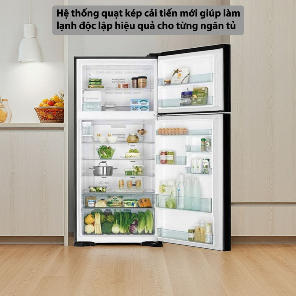 Tủ lạnh Hitachi Inverter 550 lít R-FG690PGV7X(GBK) công nghệ làm lạnh hiện đại cho hiệu suất cao