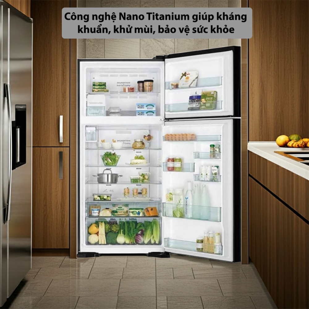 Tủ lạnh Hitachi Inverter 550 lít R-FG690PGV7X(GBK) công nghệ khử khử khuẩn kháng mùi hiện đại