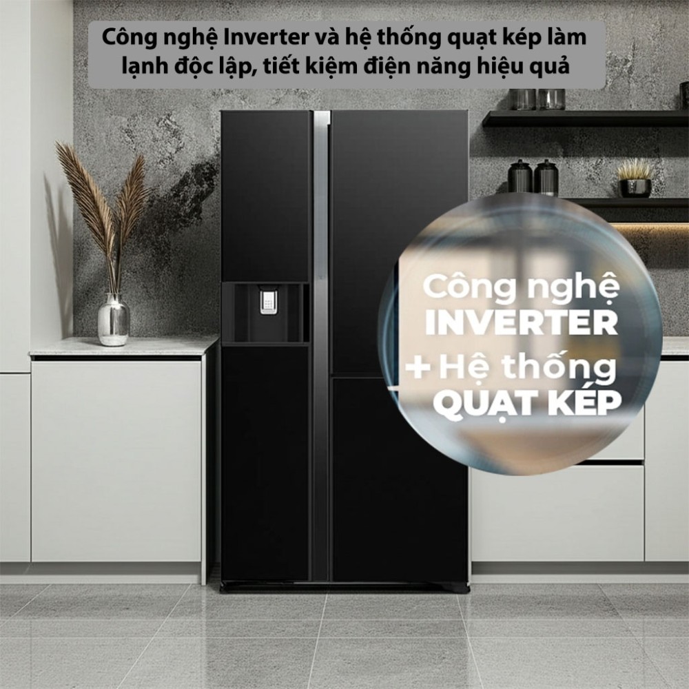 Tủ lạnh Hitachi Inverter 569 lít R-MX800GVGV0(GBK) - Hàng chính hãng