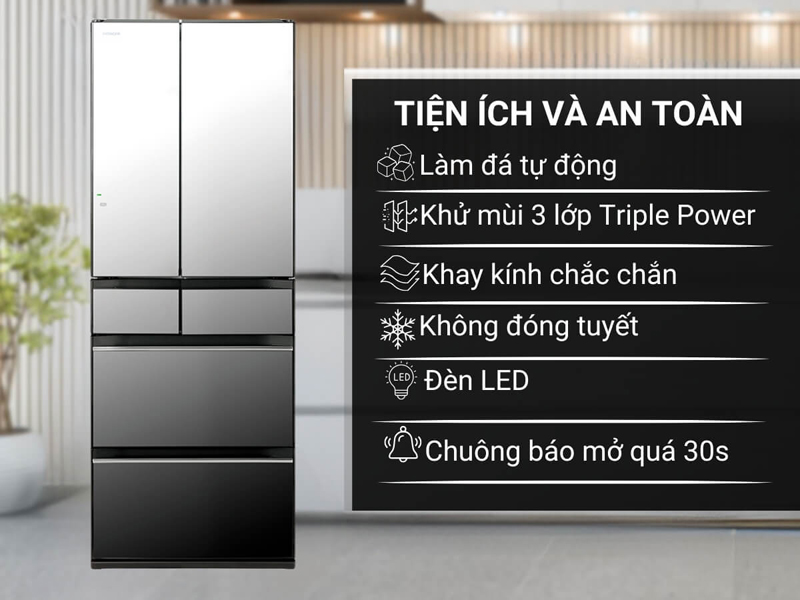 Tủ lạnh Hitachi Inverter 617 lít R-HW620RV (X) - Hàng chính hãng