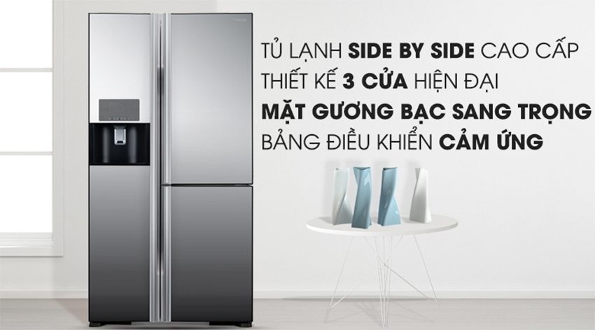 Tủ lạnh Hitachi Inverter 584 lít R-M700GPGV2X MIR thiết kế hiện đại 3 cửa