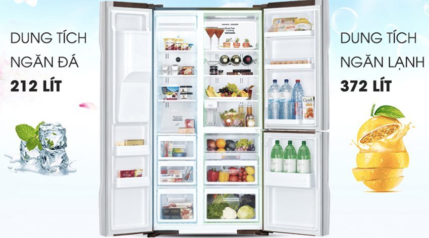 Tủ lạnh Hitachi Inverter 584 lít R-M700GPGV2X MBW có dung tích lớn