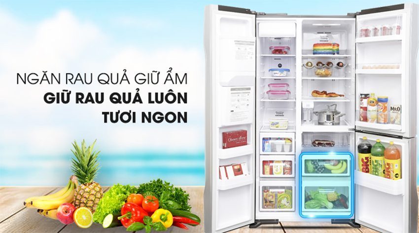 Tủ lạnh Hitachi Inverter 584 lít R-M700GPGV2X MIR có ngăn rau quả giữ ẩm