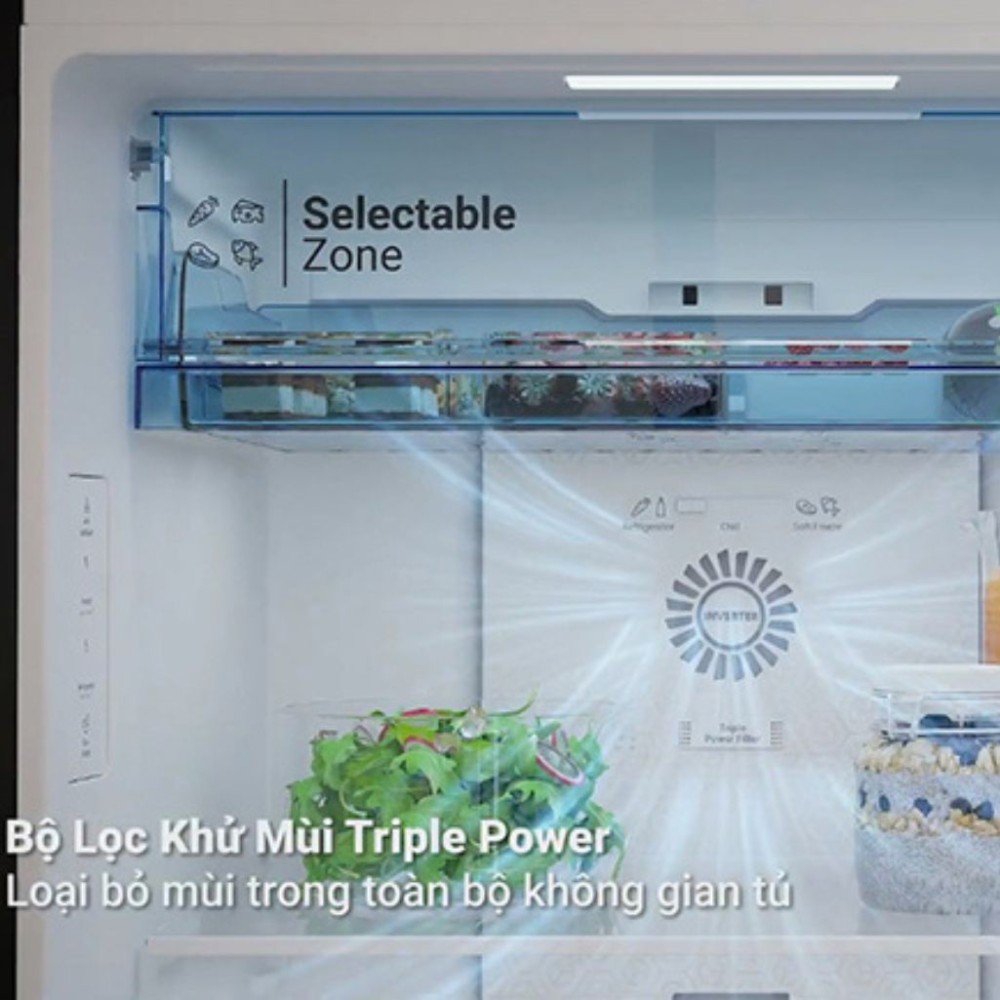 Tủ lạnh Hitachi inverter 374 lít HRTN6408SAGMGVN - Hàng chính hãng