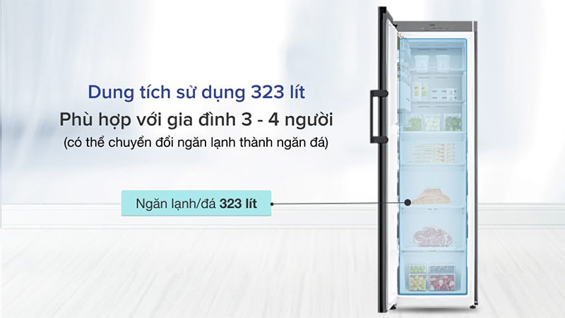 Tủ lạnh Inverter 323 lít Bespoke Samsung RZ32T744535/SV - Hàng chính hãng