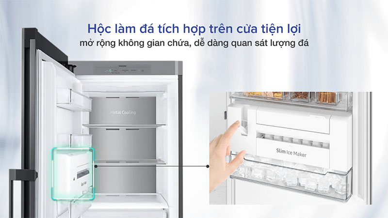 Tủ lạnh Inverter 323 lít Bespoke Samsung RZ32T744535/SV - Hàng chính hãng