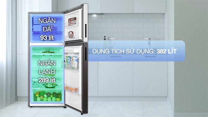 Dung tích của Tủ lạnh Inverter 382 lít Bespoke Samsung RT38CB6784C3SV