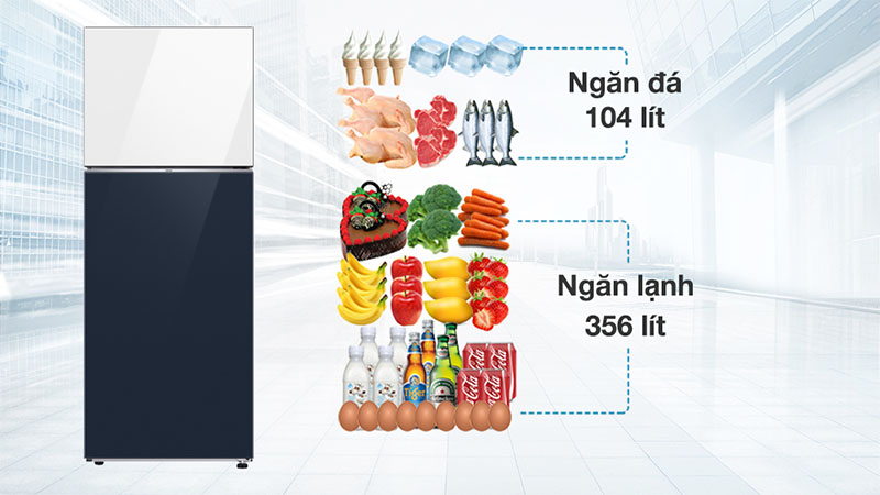 Tủ lạnh Inverter 460 lít Bespoke Samsung RT47CB66868ASV - Hàng chính hãng