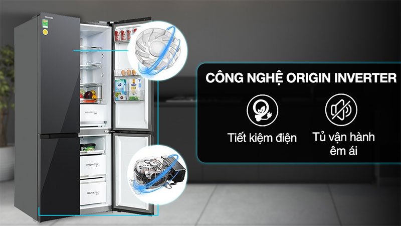 Tủ lạnh Inverter 515 lít Multi Door Toshiba GR-RF670WI-PGV(A9)-BG - Hàng chính hãng