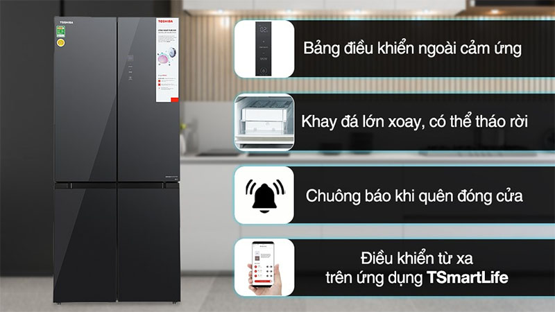Tủ lạnh Inverter 515 lít Multi Door Toshiba GR-RF670WI-PGV(A9)-BG - Hàng chính hãng