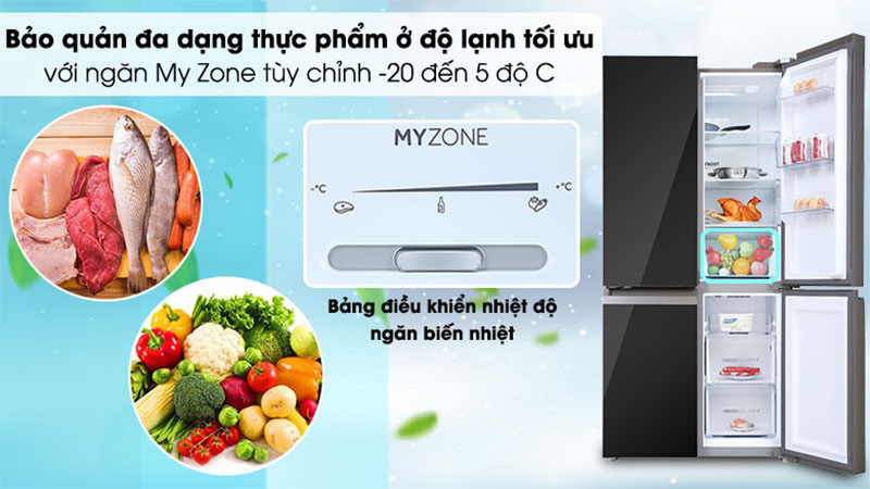 Tủ lạnh Inverter 549 lít Multi Door Aqua AQR-IG636FM(GB) - Hàng chính hãng