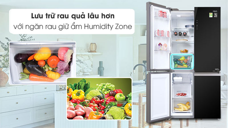 Tủ lạnh Inverter 549 lít Multi Door Aqua AQR-IG636FM(GB) - Hàng chính hãng