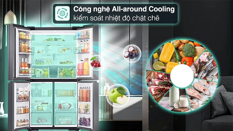 Tủ lạnh Inverter 648 lít Multi Door Bespoke Samsung RF59CB66F8S/SV - Hàng chính hãng
