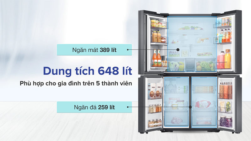 Tủ lạnh Inverter 648 lít Multi Door Samsung RF59C766FB1/SV - Hàng chính hãng