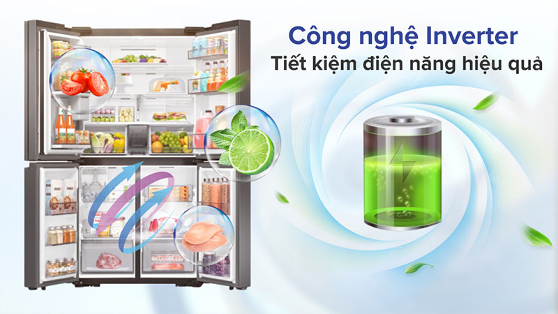 Tủ lạnh Inverter 648 lít Multi Door Samsung RF59C766FB1/SV - Hàng chính hãng