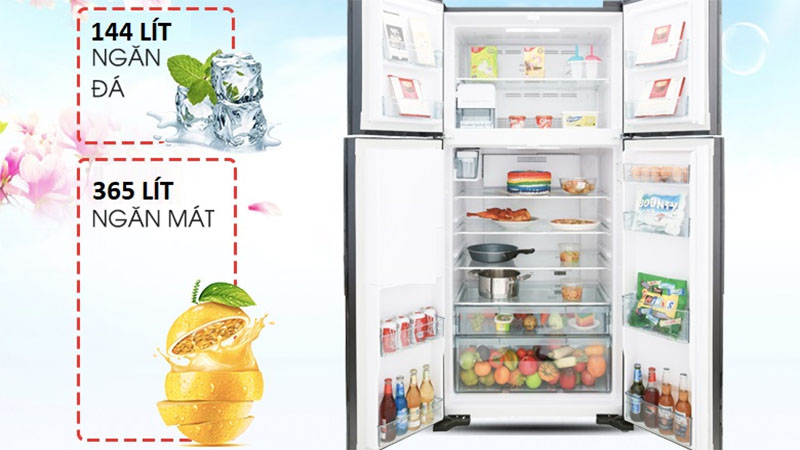 Dung tích của Tủ lạnh Inverter Hitachi R-FW650PGV8-GBK