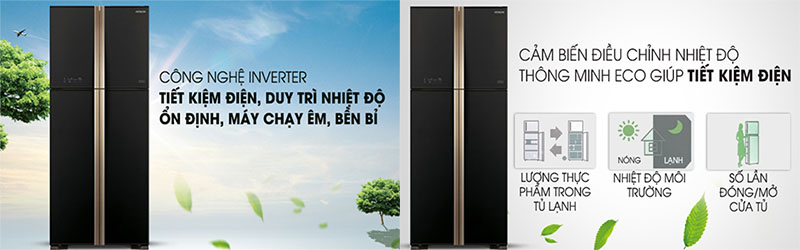 Tủ lạnh Inverter Hitachi R-FW650PGV8-GBK
