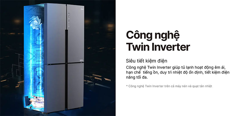 Tủ lạnh Inverter Multi Door 456 lít Aqua AQR-M530EM(SLB) - Hàng chính hãng