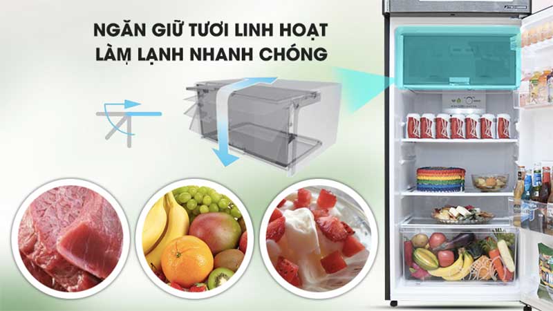 Ngăn giữ tươi của Tủ lạnh Inverter Sharp SJ-X346E-SL