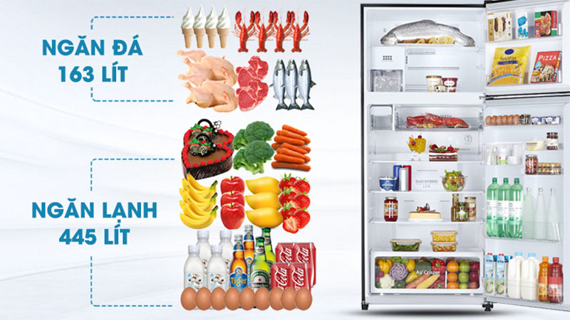 Dung tích của Tủ lạnh Inverter Toshiba 608 lít GR-AG66VA (XK)