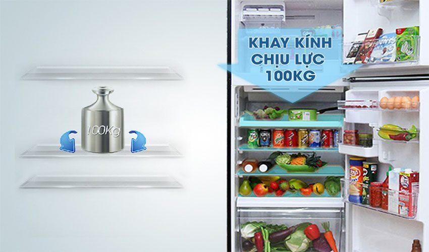 Kệ tủ bằng kính chịu lực của tủ lạnh Inverter Toshiba GR-AG46VPDZ-XG