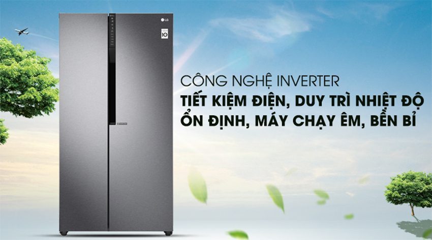 Tủ lạnh LG Inverter 613 lít GR-B247JDS cóa công nghệ inverter