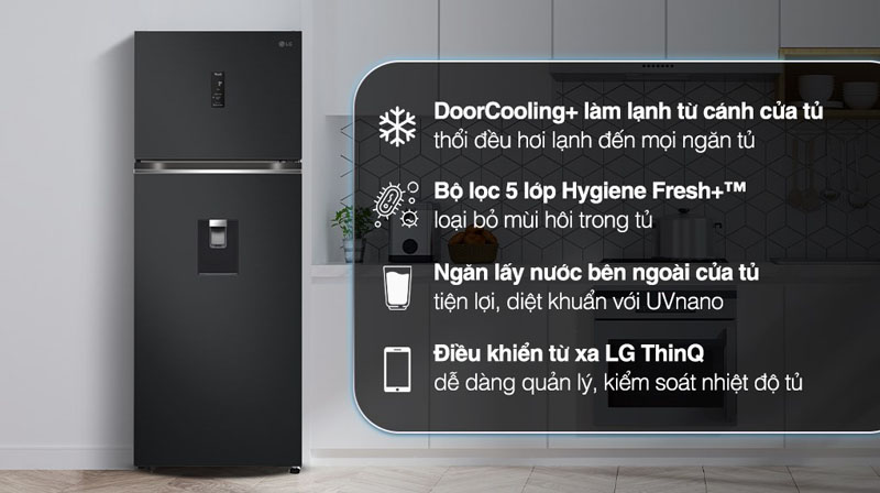 Tủ lạnh LG inverter 459 lít LTD46BLMA - Hàng chính hãng