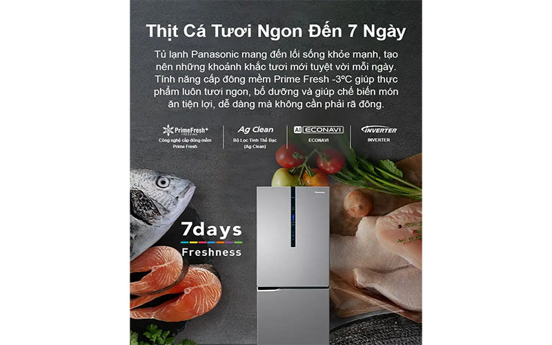 Tủ lạnh Panasonic Inverter 255 lít NR-SP275CPSV - Hàng chính hãng