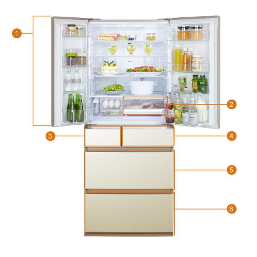 Thành phần tủ lạnh Panasonnic NR-F610GT-N2
