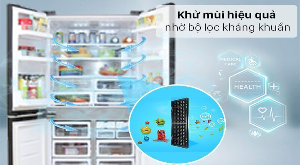Tủ lạnh Sharp SJ-FX420V-DS (404 Lít) - Hàng chính hãng