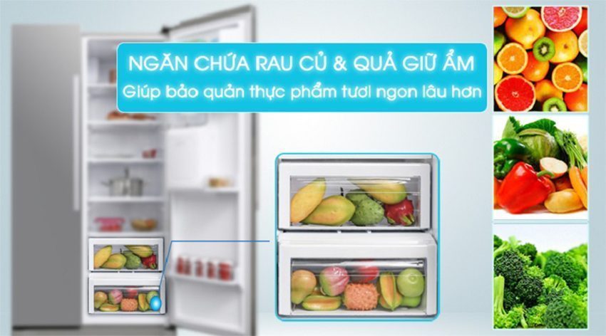  Tủ lạnh Samsung Inverter 538 lít RS52N3303SL có ngăn chứa rau và củ quả giữ ẩm