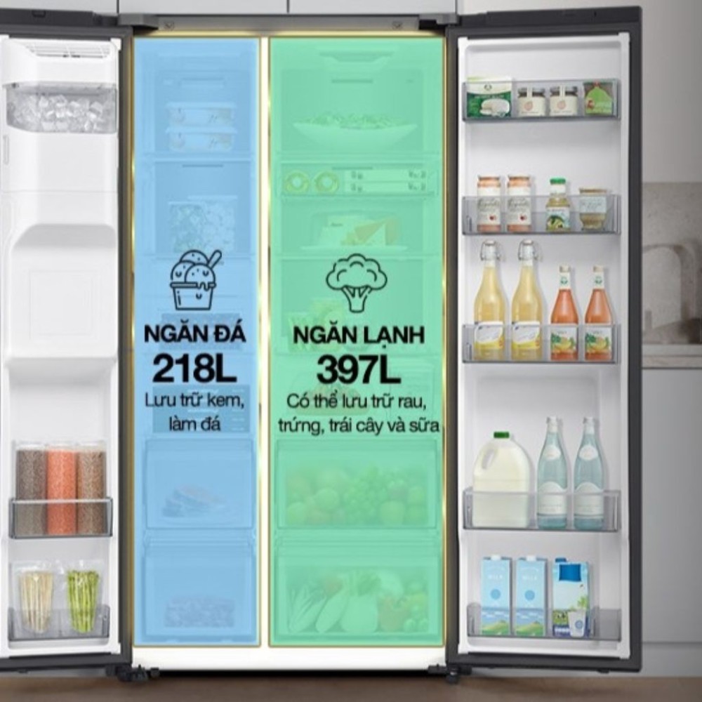 Tủ lạnh Samsung inverter 615 lít Side By Side AI Home RS90F64EDTEU - Hàng chính hãng