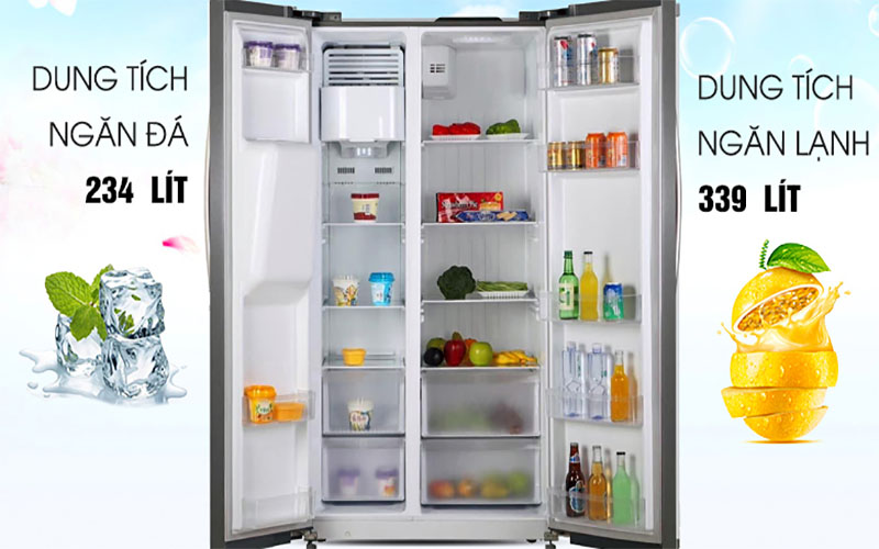Tủ lạnh Side By Side 2 cánh Kaff KF-BCD606MBR - Hàng chính hãng