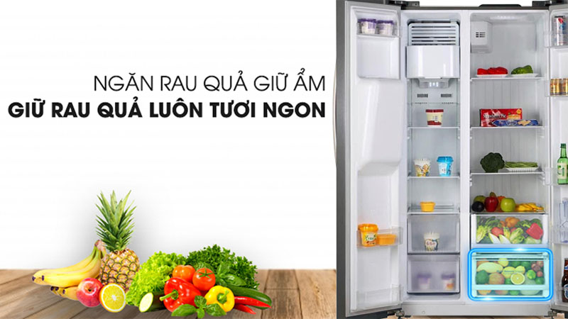 Tủ lạnh Side By Side 2 cánh Kaff KF-BCD606MBR - Hàng chính hãng