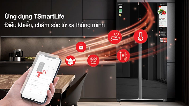 Tủ lạnh Side By Side Inverter 596 lít Toshiba GR-RS780WI-PGV(22)-XK - Hàng chính hãng