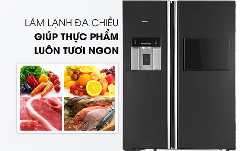 Tủ lạnh Side By Side Kaff KF-BCD606WHIT - Hàng chính hãng
