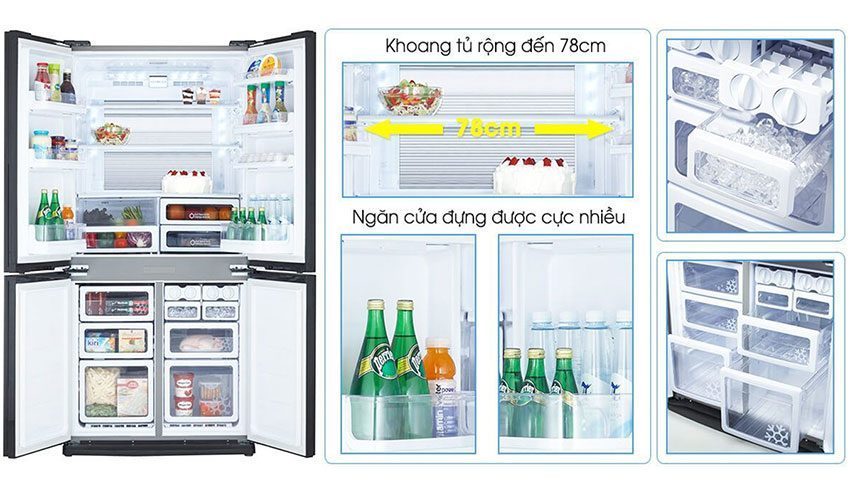 Dung tích chứa của tủ lạnh Side By Side Sharp SJ-FX688VG-RD